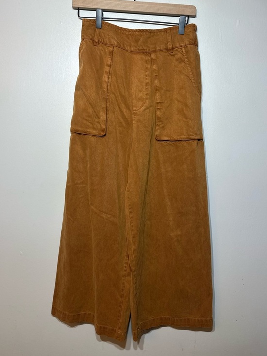 YFB Pants - YFB Wide Leg Utility Pants in Rust Brown cropped pull on cotton women’s size M